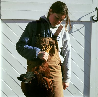 Trancine and her pet dead rooster