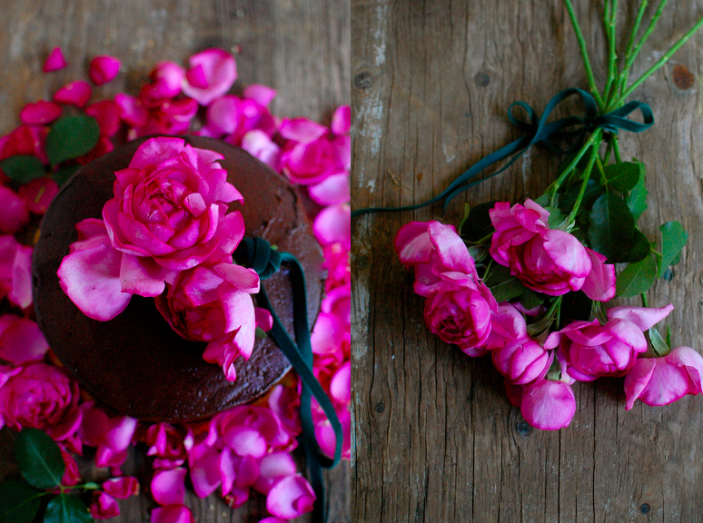 Cake with roses