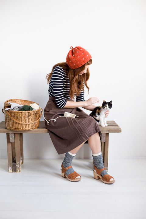 Knitting and cat