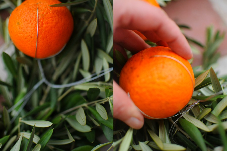 add fruit to wreaths