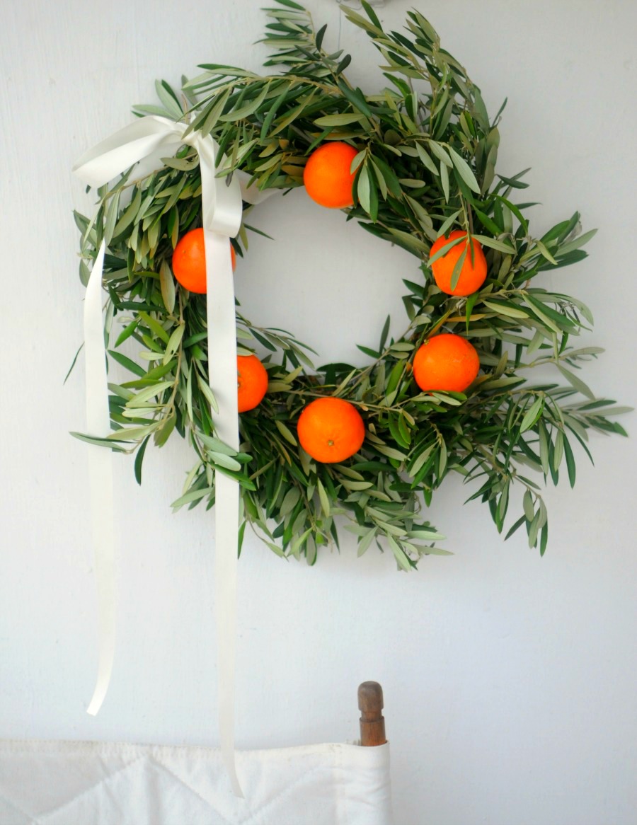 orange and olive christmas wreath