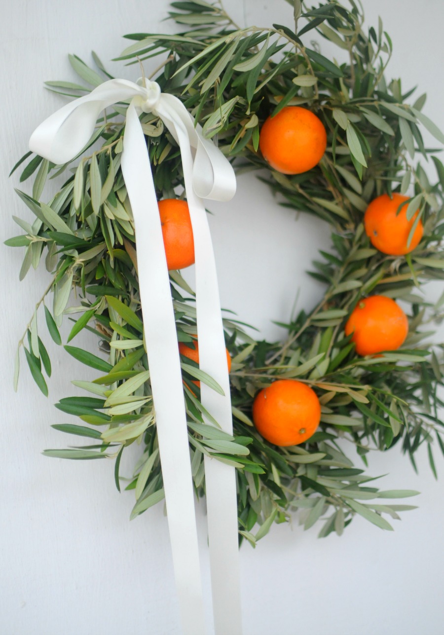 orange and olive wreath