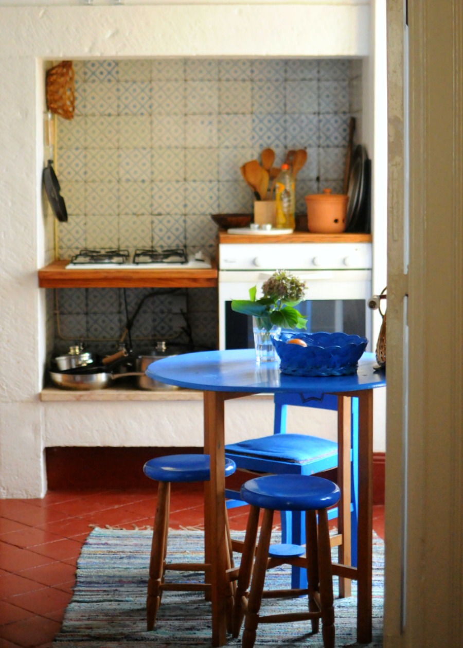 blue kitchen