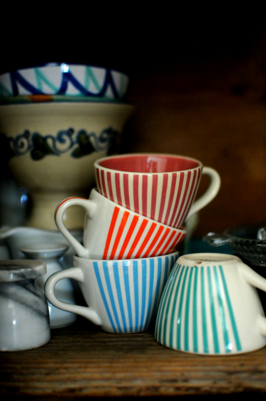 striped cups